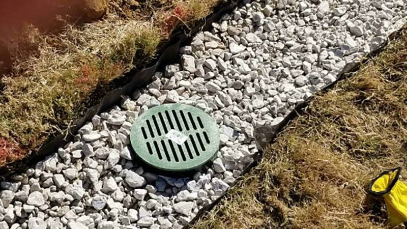 French drain system installation