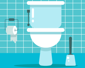 an illustration of a toilet that relates to being unclogged in a RSP blog. 